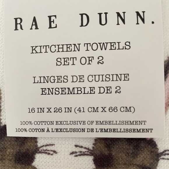 RAE DUNN EASTER BUNNY set of 2 Kitchen Towels - Picture 3 of 3